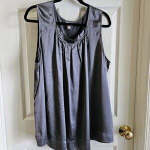 J. Jill Gray Pleat-Neck 100% Silk Sleeveless Shell 2X Plus